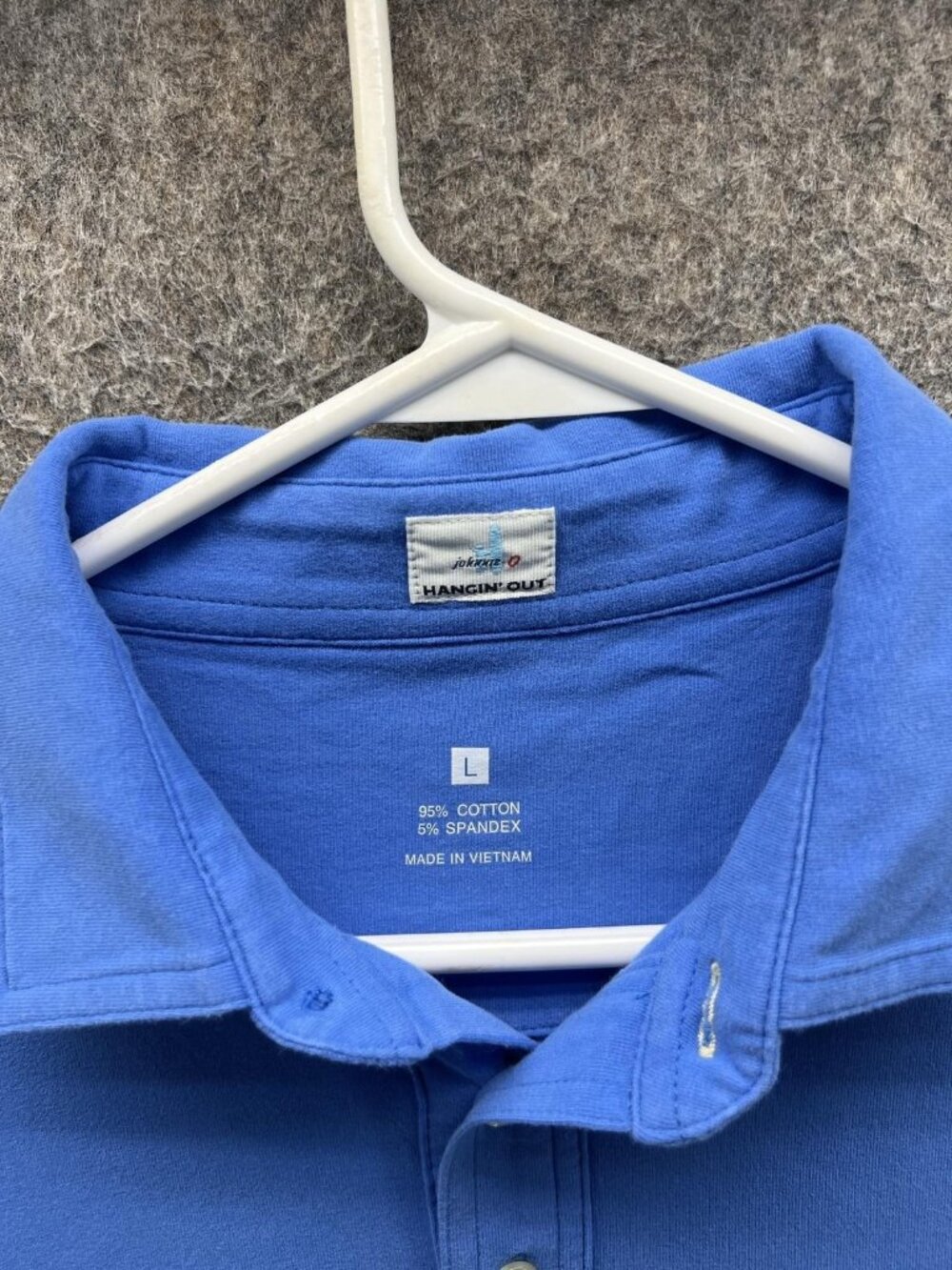 Johnnie-O Polo Shirt Men Large Blue Hangin Out Stretch Casual Pocket Logo - Picture 3 of 11